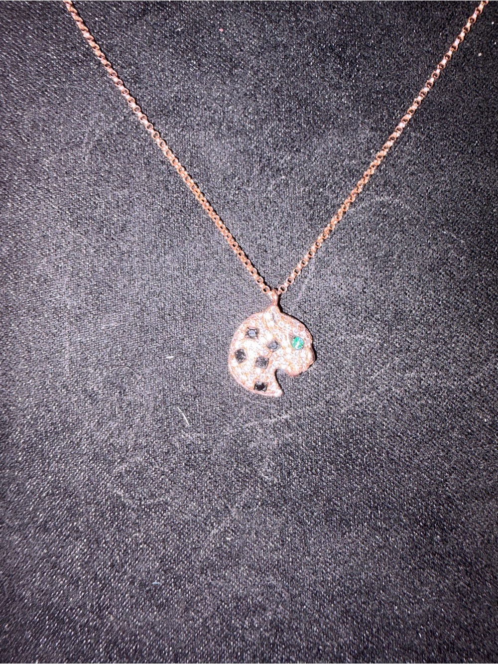 Effy signature panther necklace rose gold